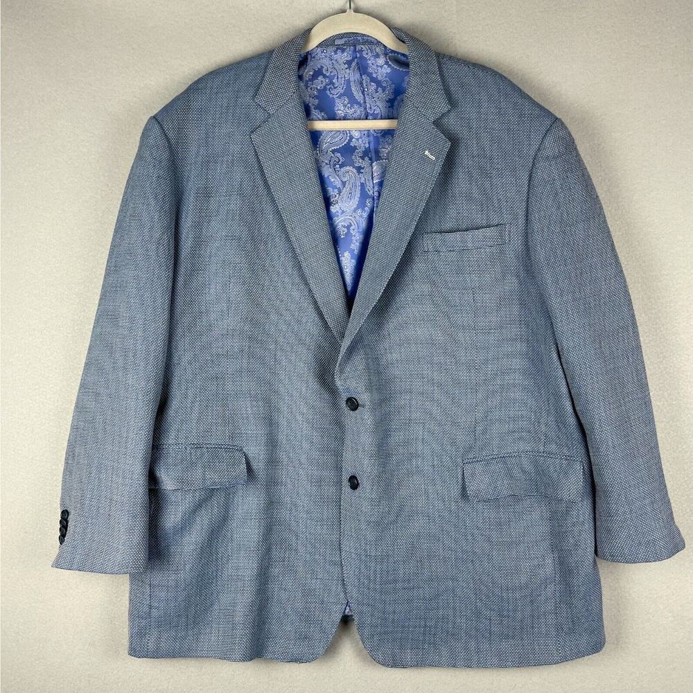 Lanificio di Marzoni Bespoke Blazer Sport Coat Mens 53R Blue Italy Classic